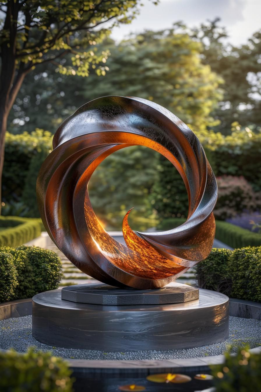 7. Abstract Metal Twist Sculptures - photo 2