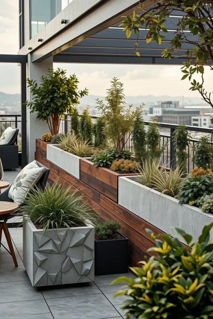 Green Dividers With Built-In Planters