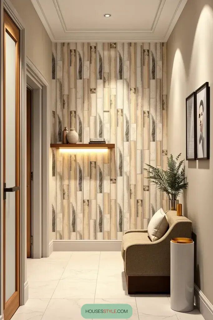 Tiled Accent Walls For A Modern Hallway - photo 2