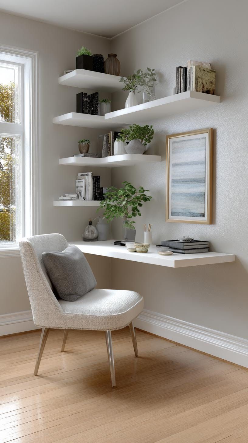 11. Creating a Cozy Space with Floating Corner Shelves