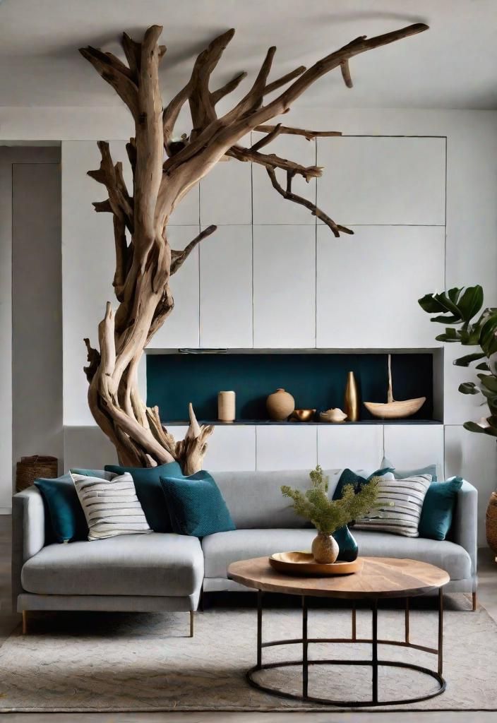40. Decorating a Living Room with Driftwood