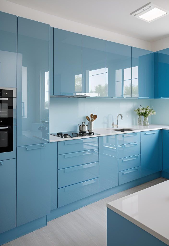 10. Sleek Modern Blue Cabinet Looks
