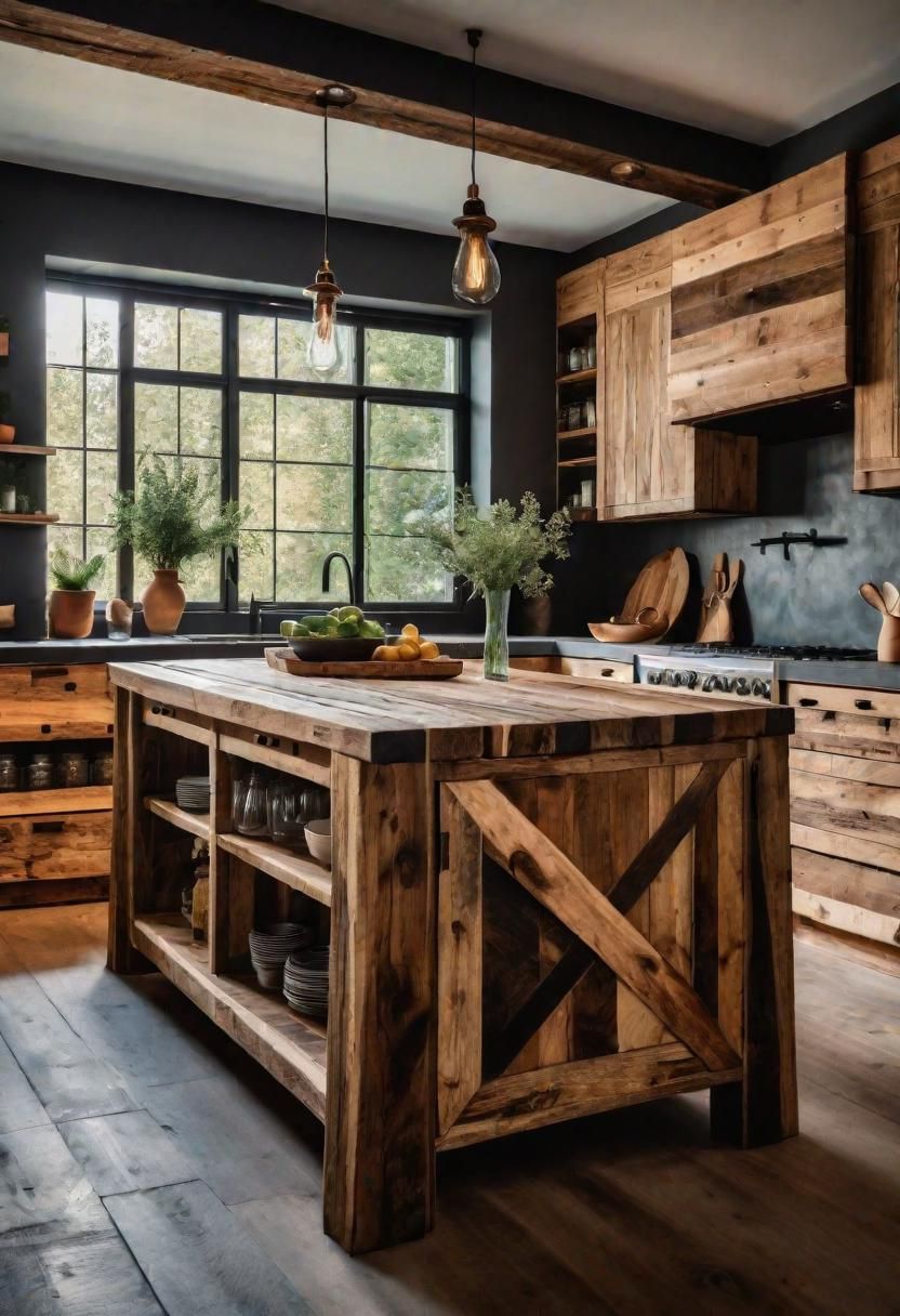 14. Reclaimed Wood Kitchen Islands
