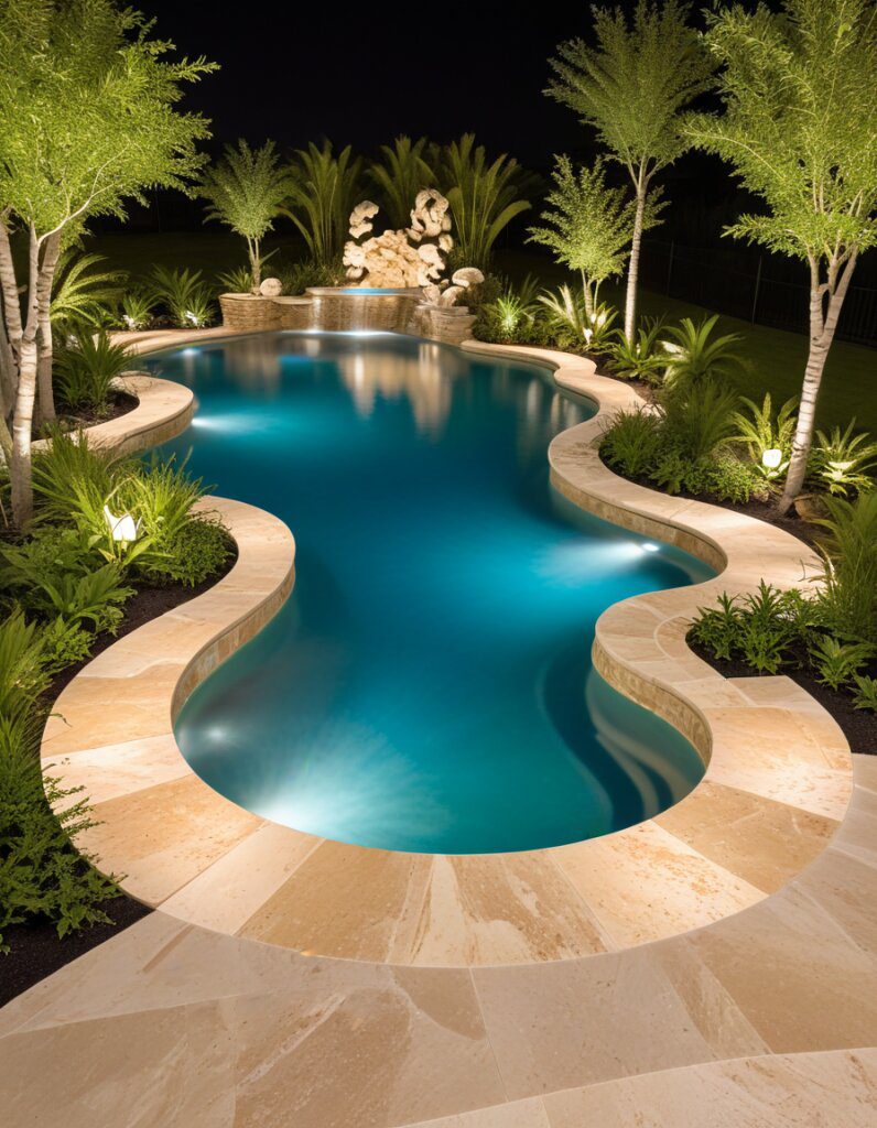 Natural Stone Accents for Pool Areas