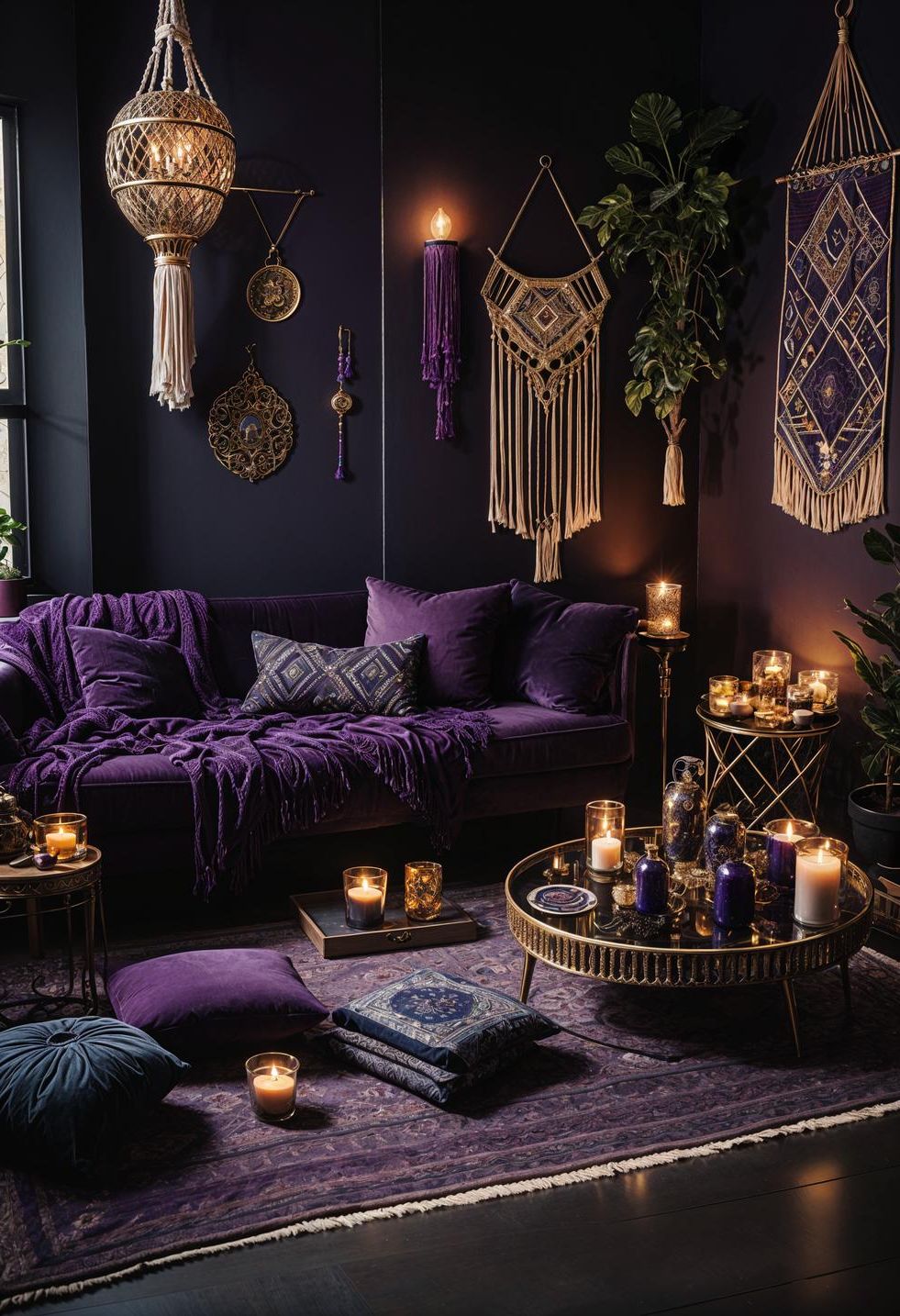 31. Magical Dark Boho Lounge