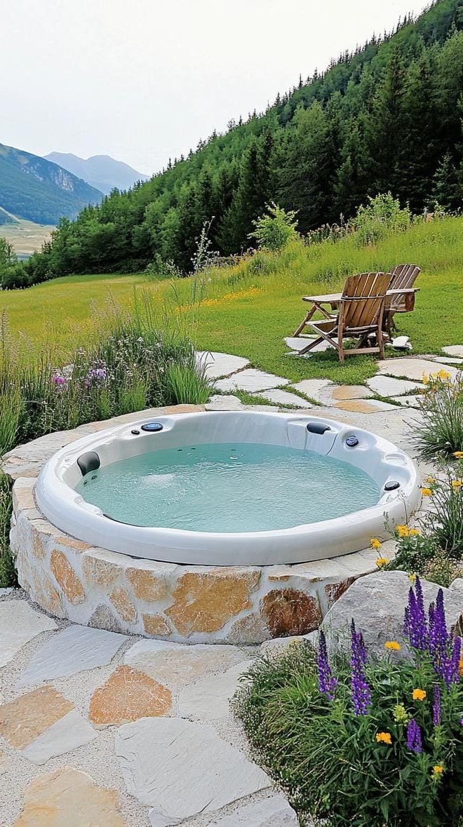 6. Natural stone landscaping around a hot tub - photo 3
