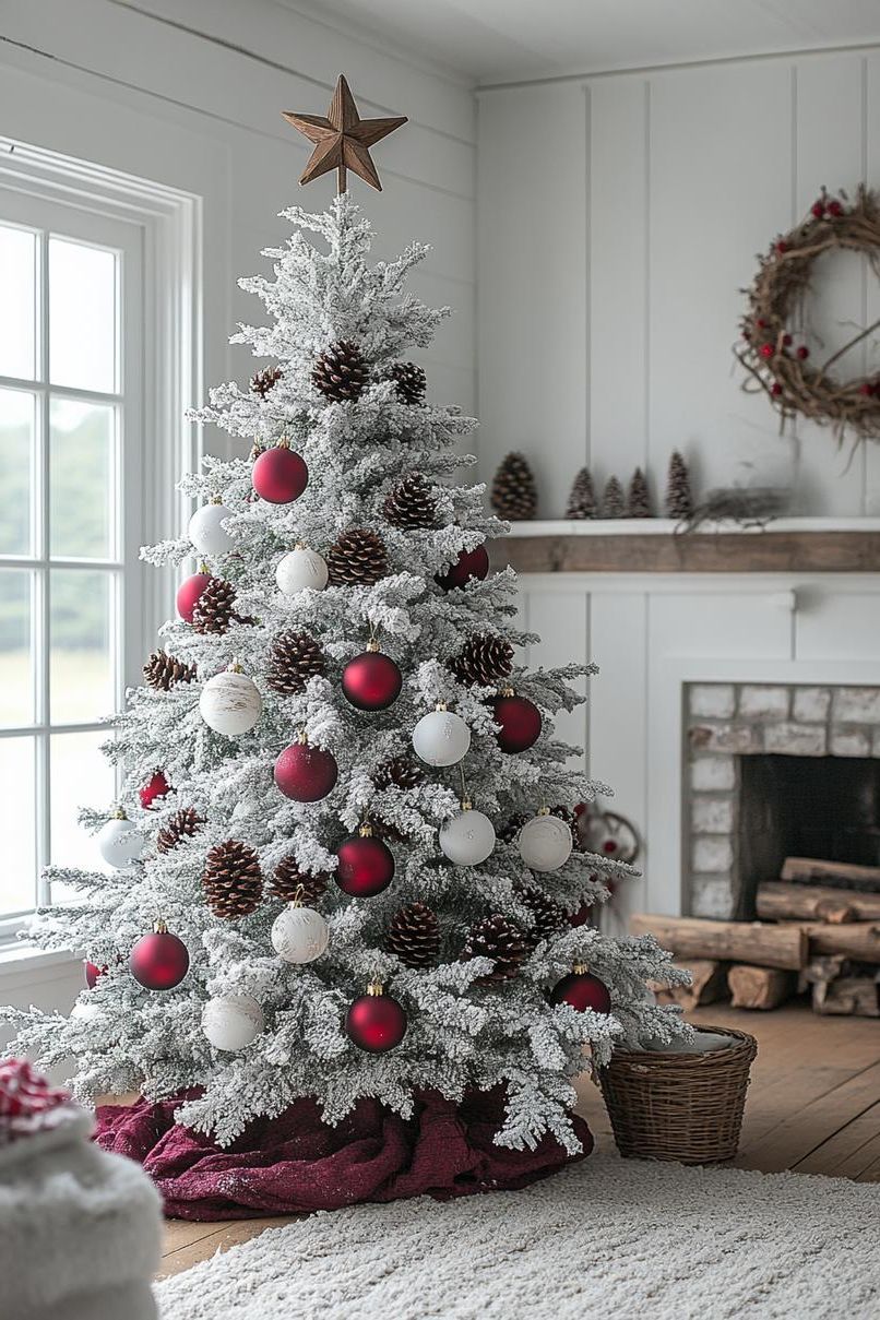 5. Rustic Flocked Tree Decor - photo 2