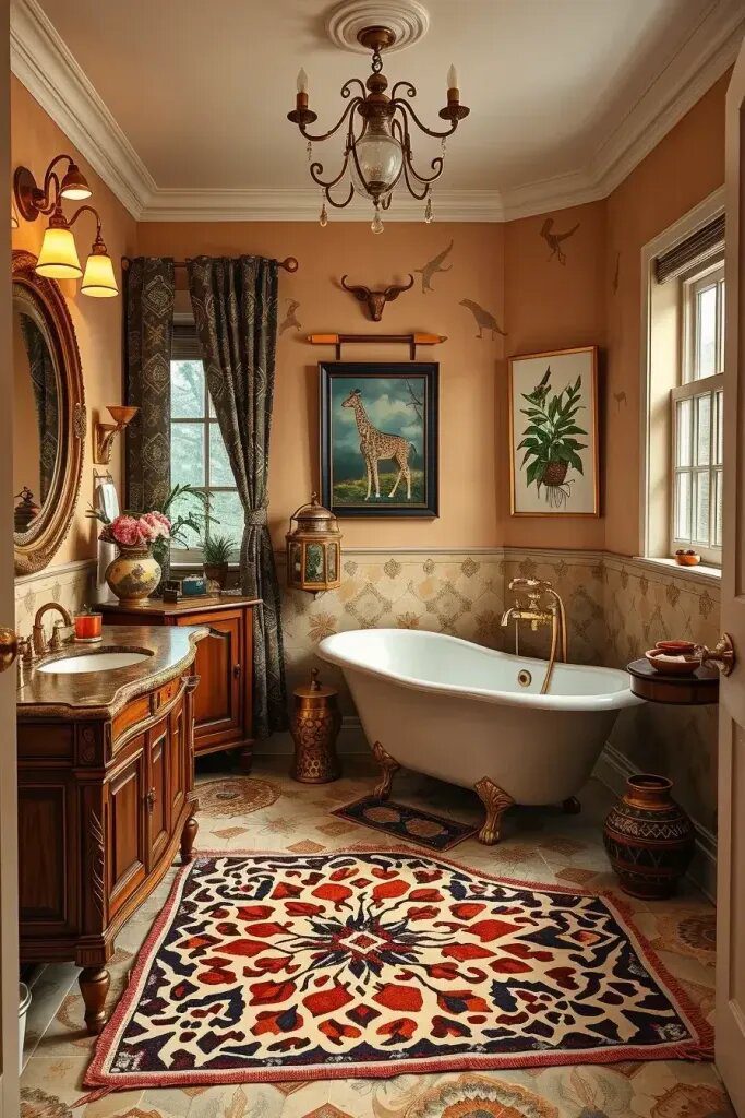 Vintage Style Meets Safari-Inspired Bathrooms