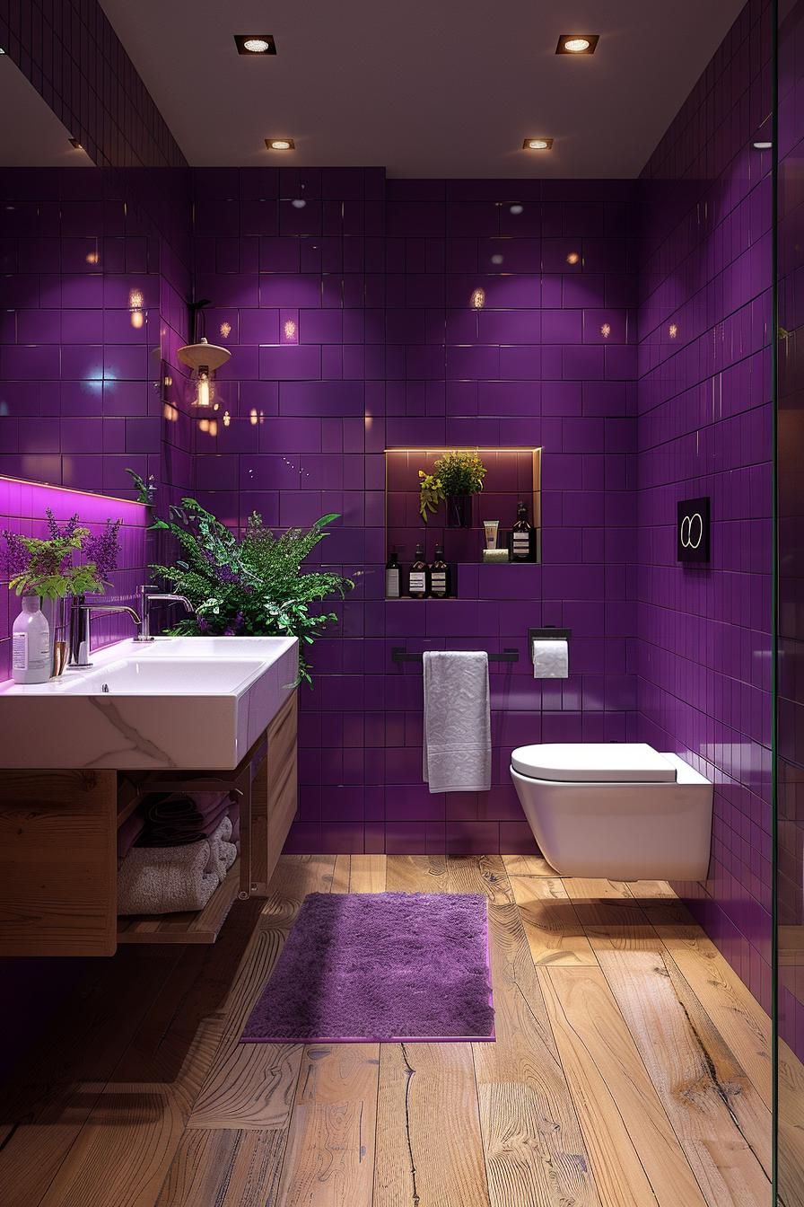 12. Vibrant Electric Violet Bathroom Colors - photo 3