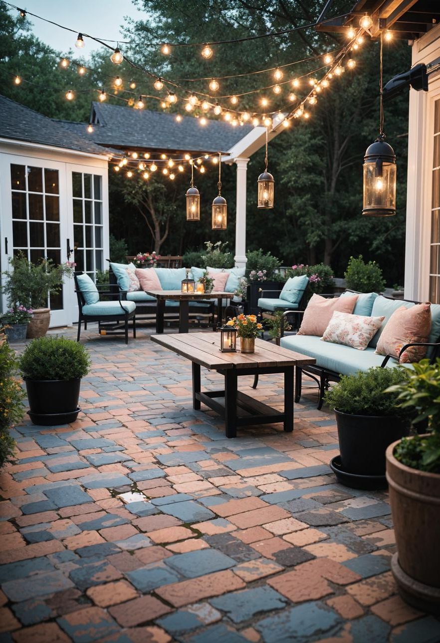 6. Rustic Farmhouse Concrete Patio Look - photo 2