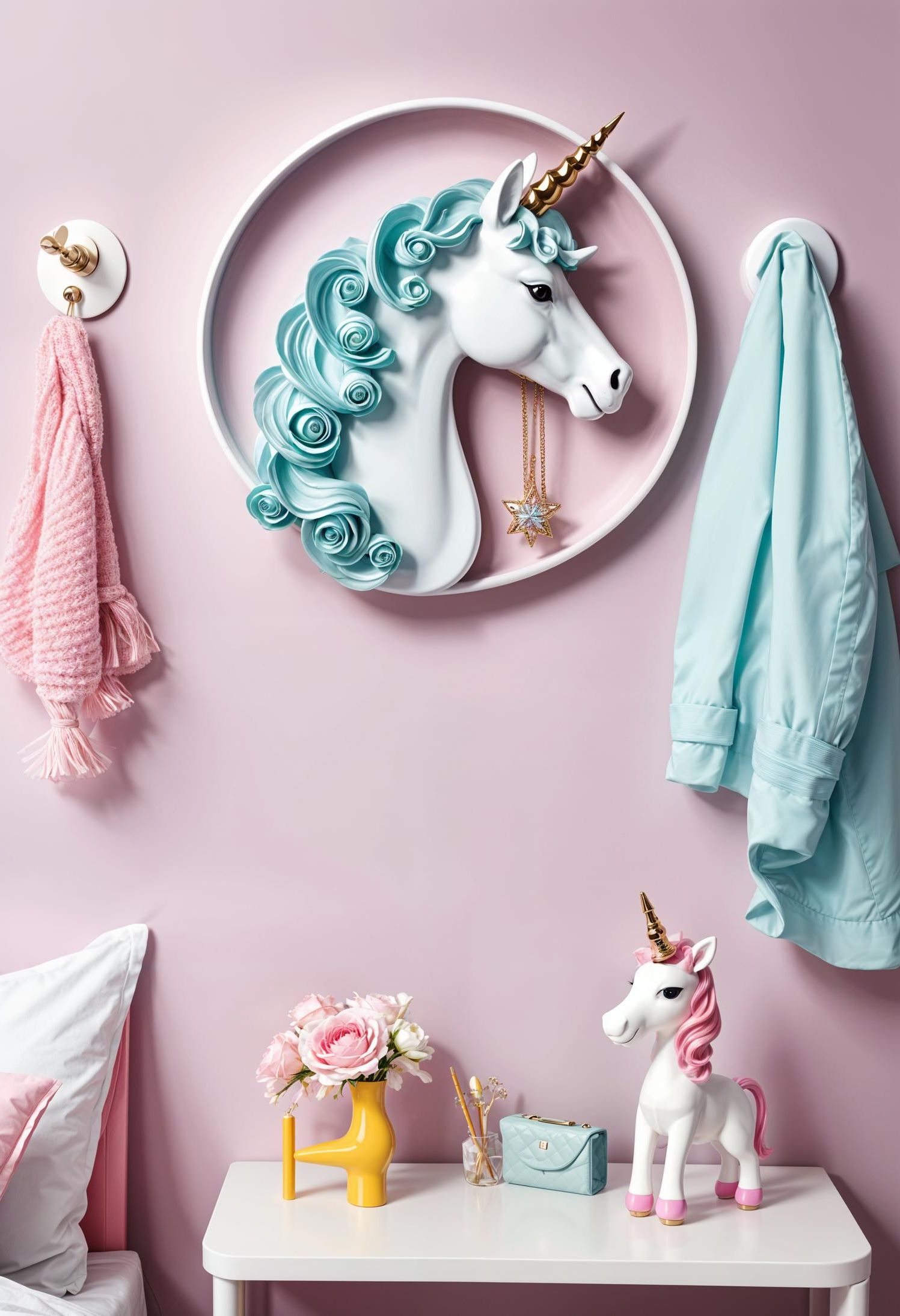 6. Unicorn Horn Hooks for Wall Storage