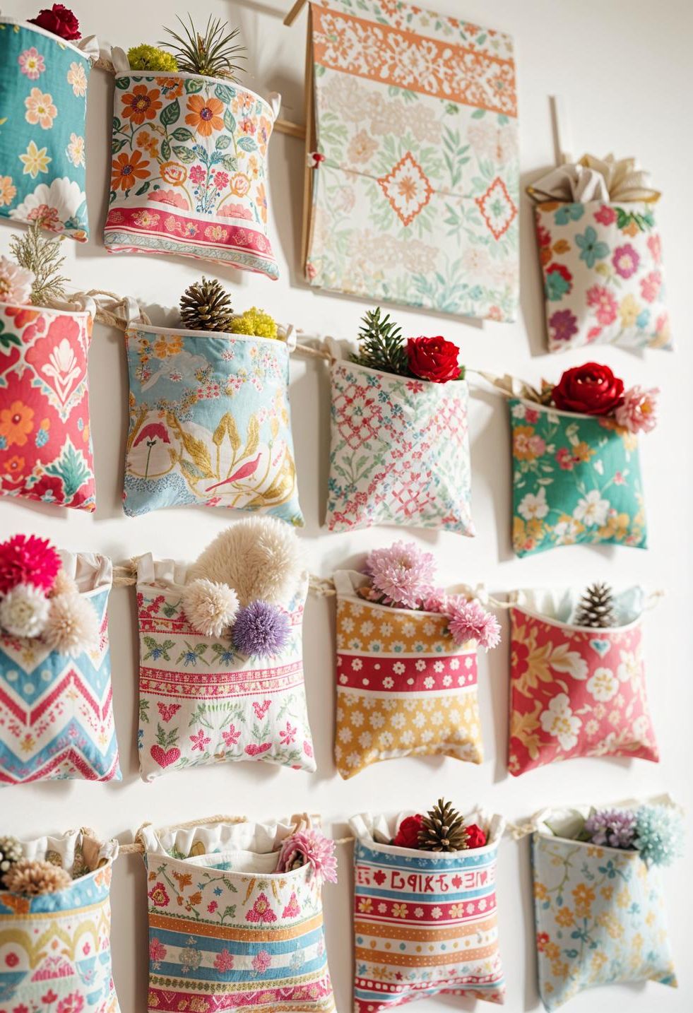9. Boho Fabric Advent Calendar Pockets - photo 2