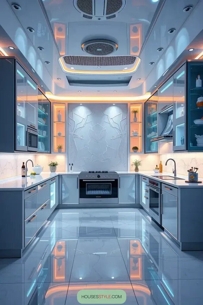 Futuristic Kitchens With LED Cabinet Lighting - photo 2