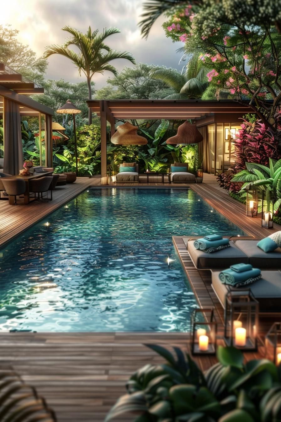 14. Exotic Poolside Atmosphere