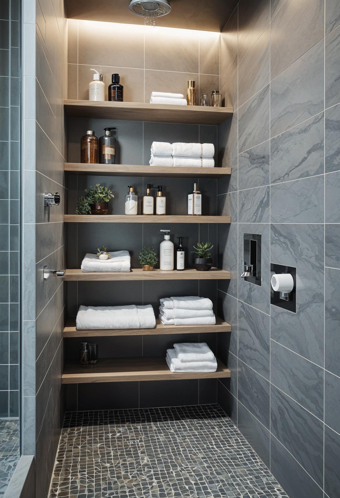 12. Recessed Shower Niches for Toiletries