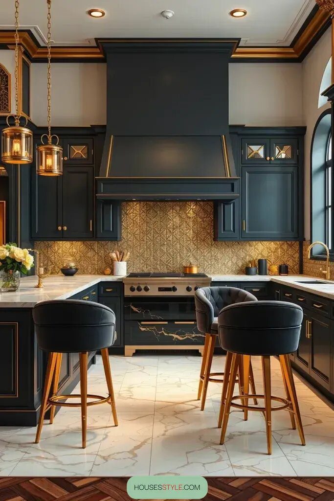 Gold Leaf Accents in Luxury Kitchen Design - photo 2
