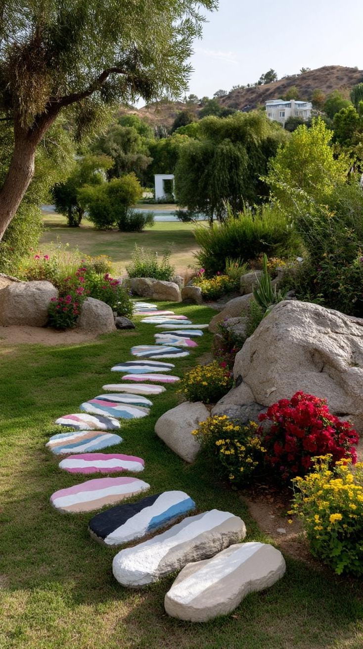 16. A Candy-Colored Path of Painted Stones - photo 2