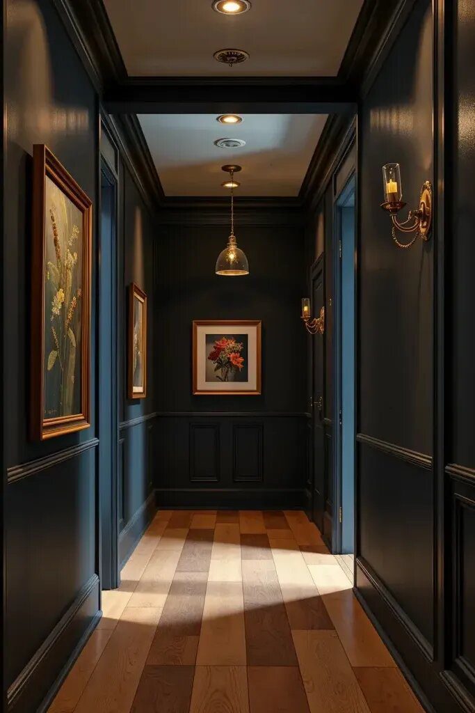 Sculptural Lighting Fixtures as Hallway Art
