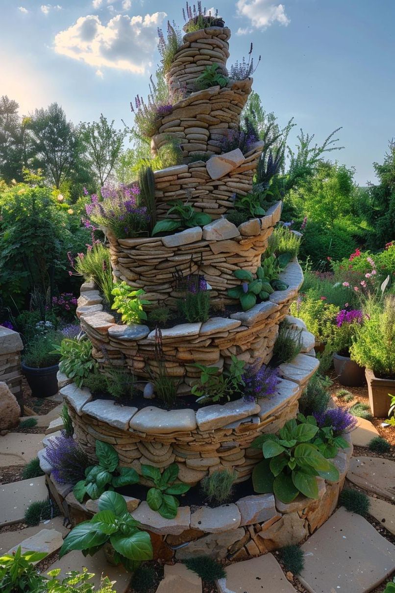 8. Building a Herb Spiral Tower - photo 2