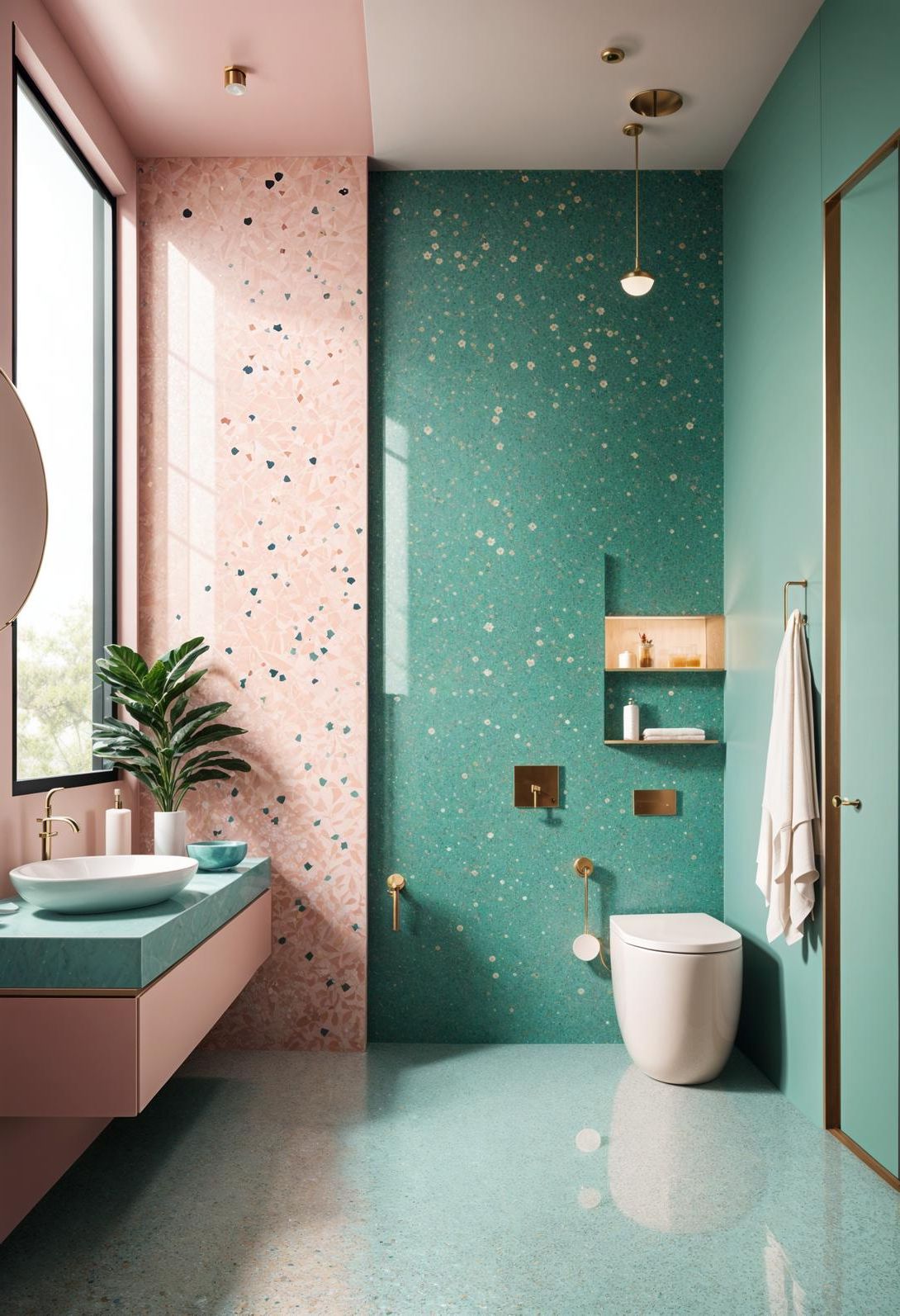 4. Pastel Terrazzo Bathroom Flooring Trend - photo 3