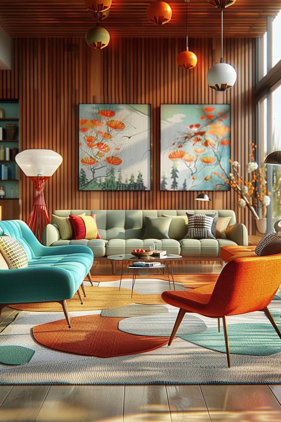 1. Vibrant Color-Blocked Sofa Ideas