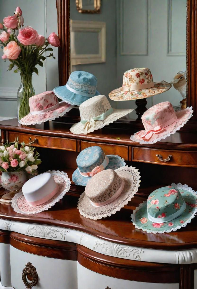 4. Easter Bonnets from Vintage Tablecloth