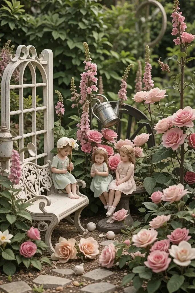 1. Charming Children Figurines Among the Flowers - photo 2
