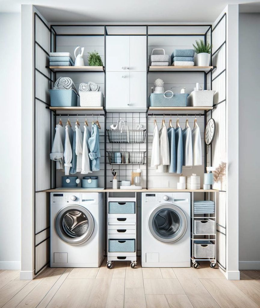 10. Vertical Storage for Laundry Areas