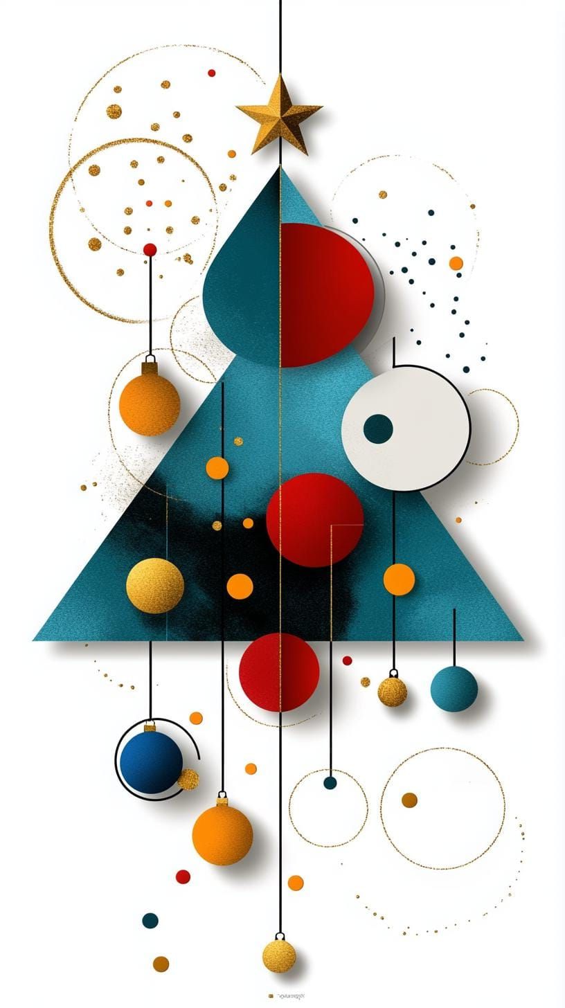 9. Teal and gold minimalist tree line art
