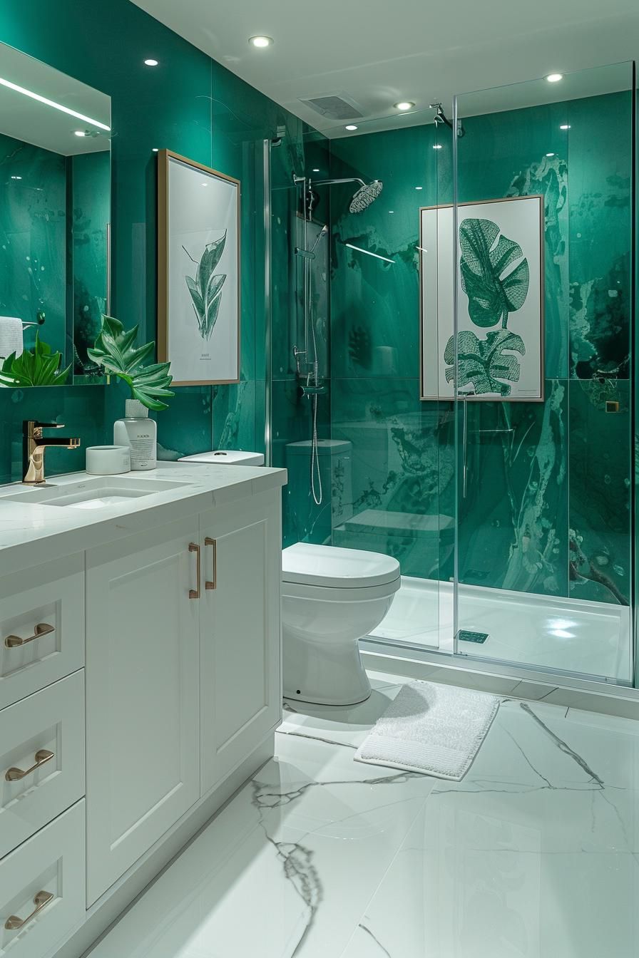 10. Opulent Jade Bathroom Color Ideas