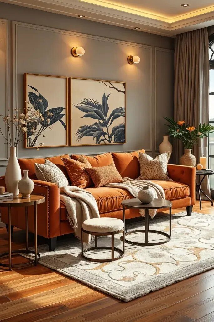 22. Stylish Throws and Designer Pillows for Elegance