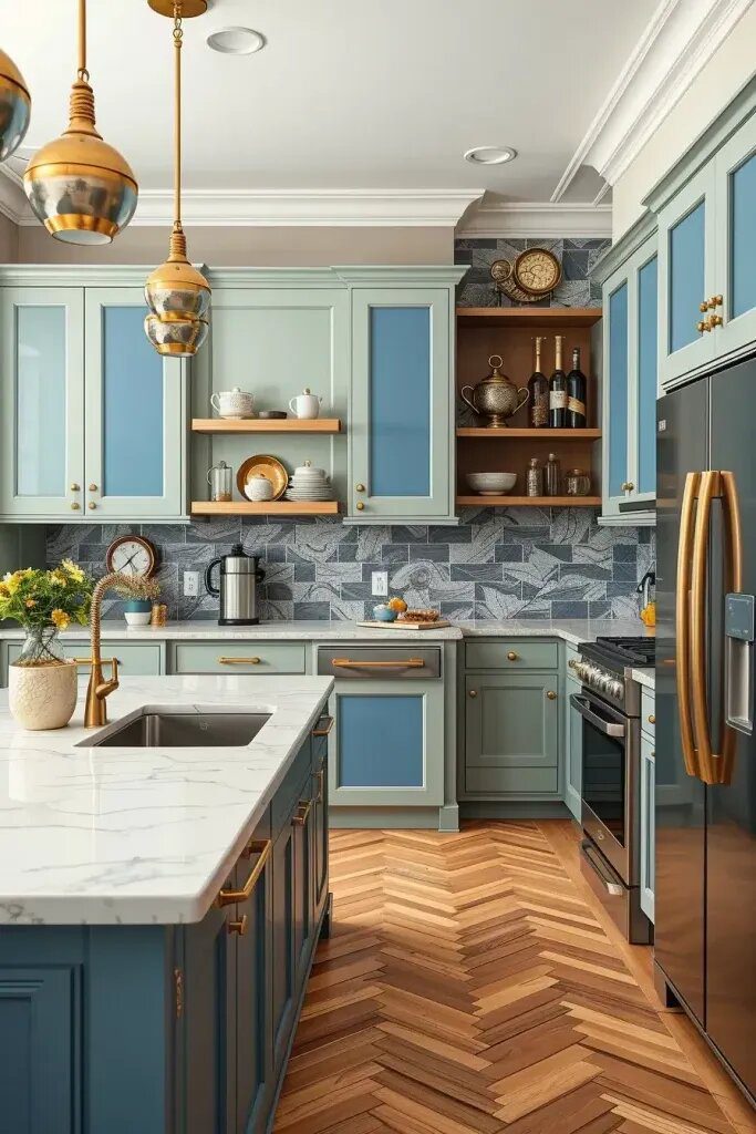 Metal Accents That Elevate Sage and Blue Kitchens - photo 2