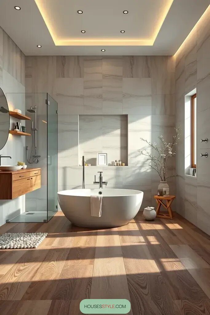 Wood Tile Designs for a Relaxing Bathroom Retreat