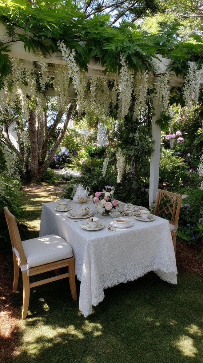 24. A Lace-Trimmed Tea Spot in the Garden - photo 2