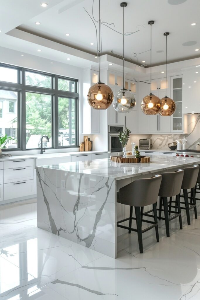 1. Marble-Rich Kitchens with Refined Grandeur