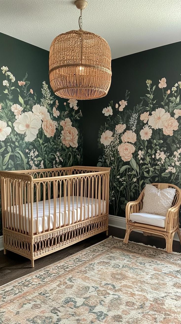 7. Secret Garden Nursery with Florals and Natural Textures
