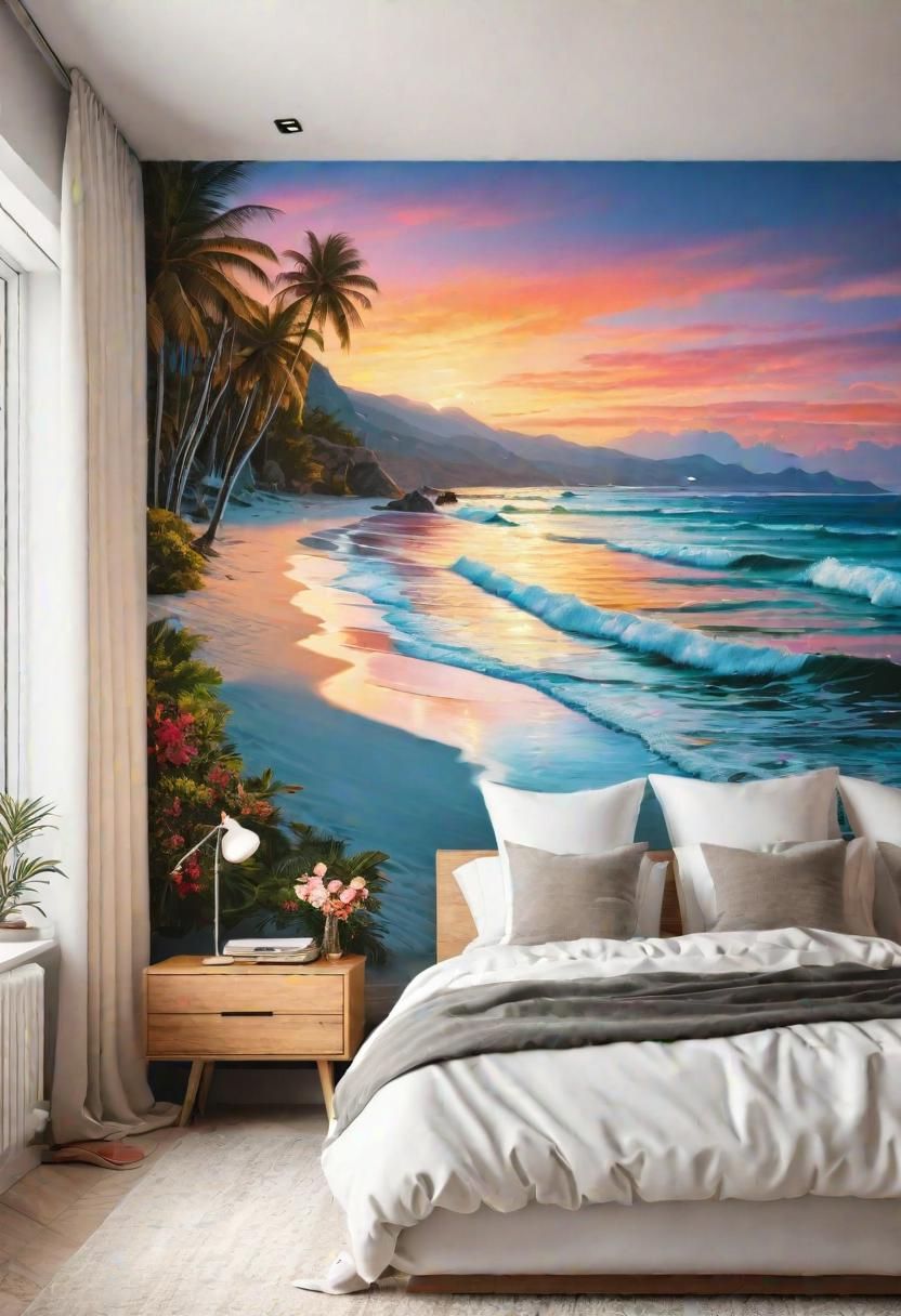 16. Accent Walls Inspired by Beach Sunsets