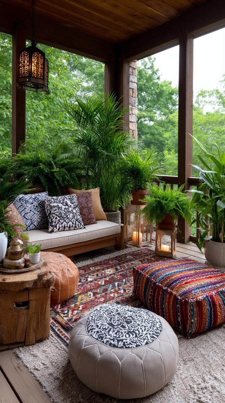 20. A Bohemian Porch With Bold Patterns - photo 3