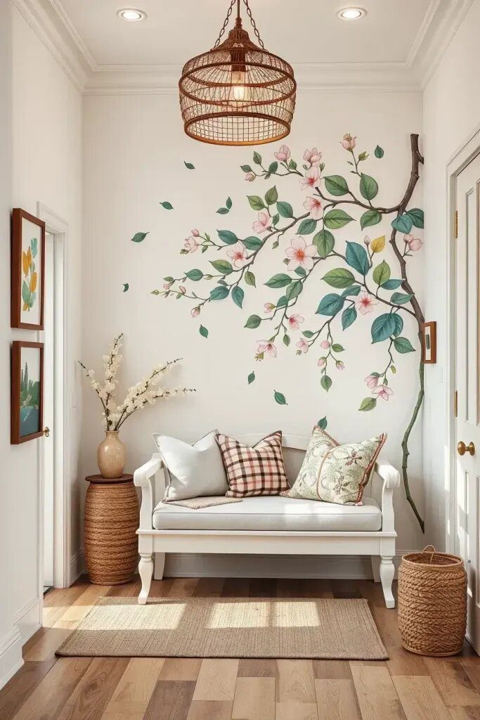 Charming Hand-Painted Entryway Benches