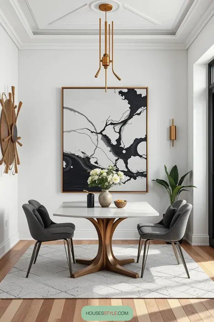 Unexpected Artwork Placement in Dining Areas
