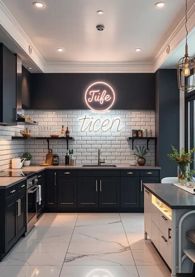 Neon Accents That Energize a Modern Kitchen - photo 2