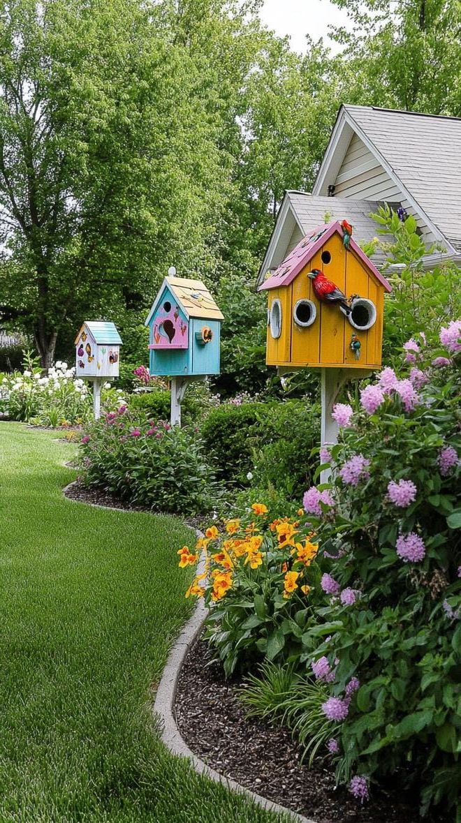 22. Colorful Birdhouse Garden Ideas - photo 2