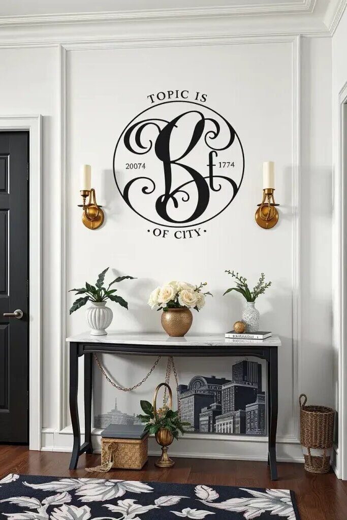Personalized Monogram Lettering for Entryway Walls