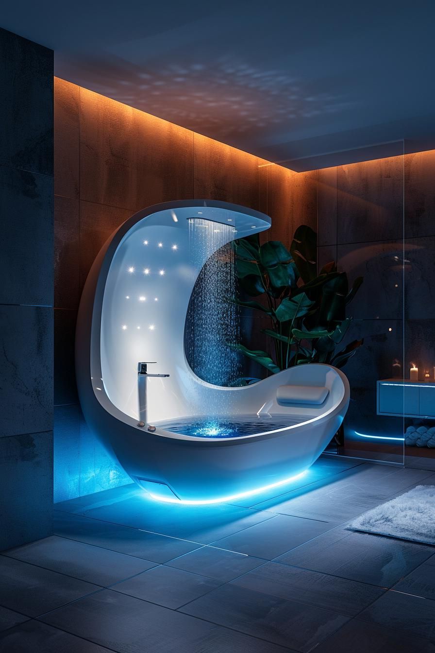 7. Futuristic Pod-Style Bathroom Design
