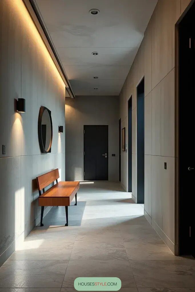 Concrete And Plaster Finishes For Modern Hallways