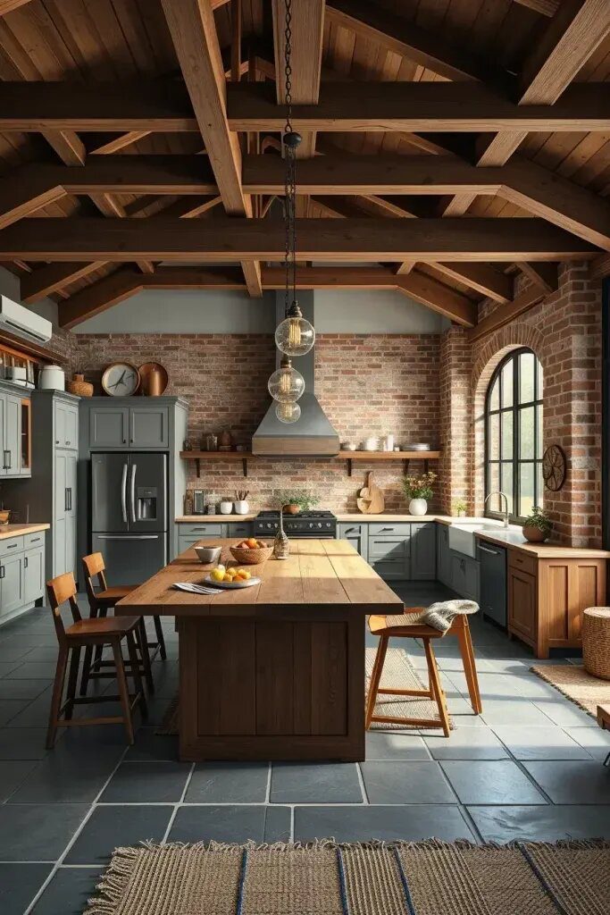 3 Tips for a Cozy Rustic Kitchen in an Open Living Area