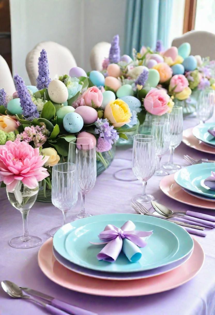 3. Pastel Rainbow Table Setting Ideas