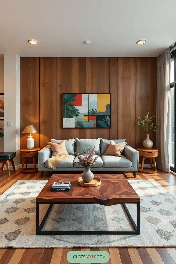 Warm Wood Tones for a Modern Room