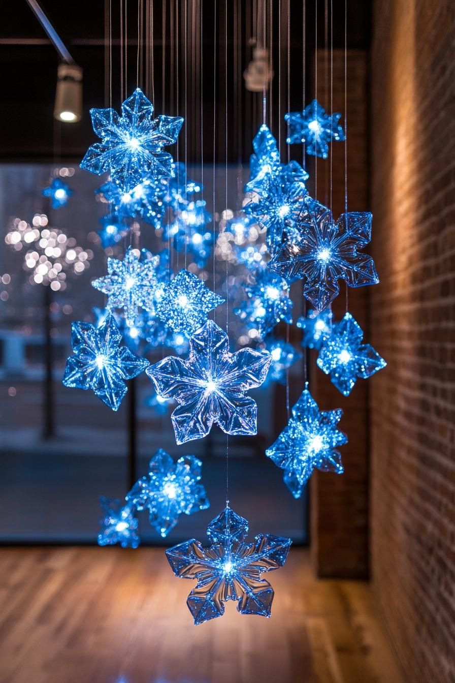 11. Blue Snowflake Ceiling Sparkle