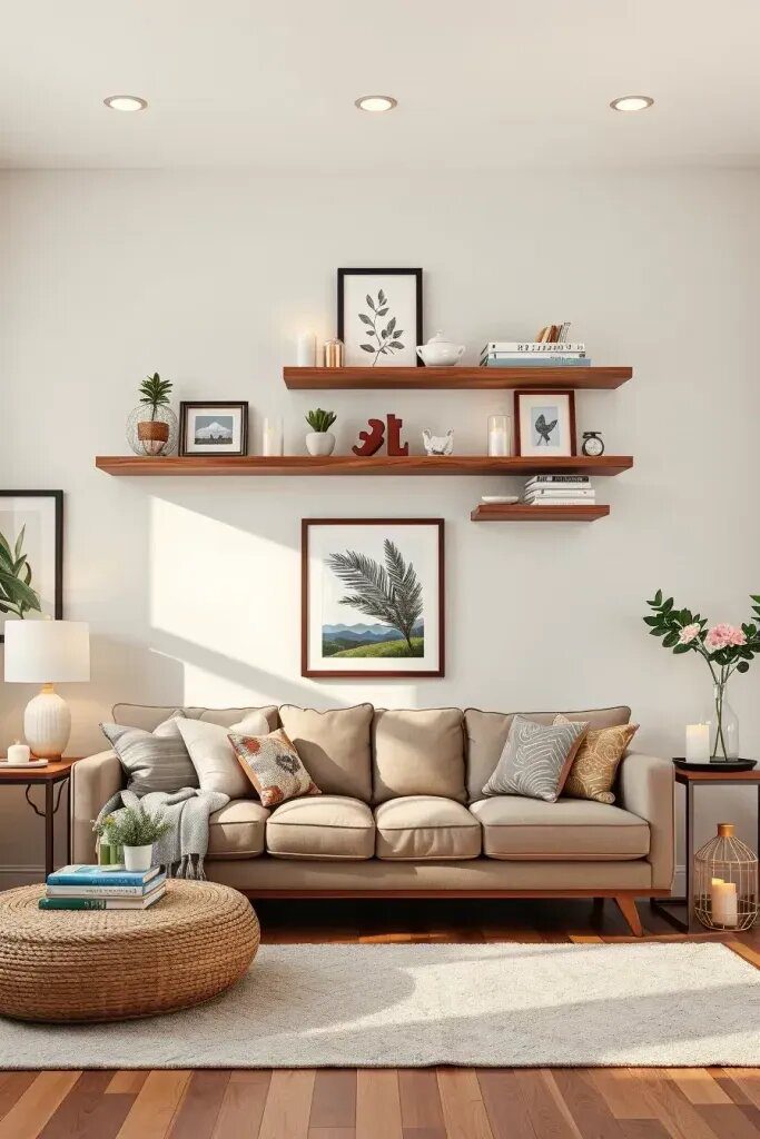 Floating Shelves for Display and Organization
